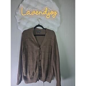 Tricots St Raphael V Neck Ribbed Knit Cardigan Mens Medium Grandpa Winter Golf